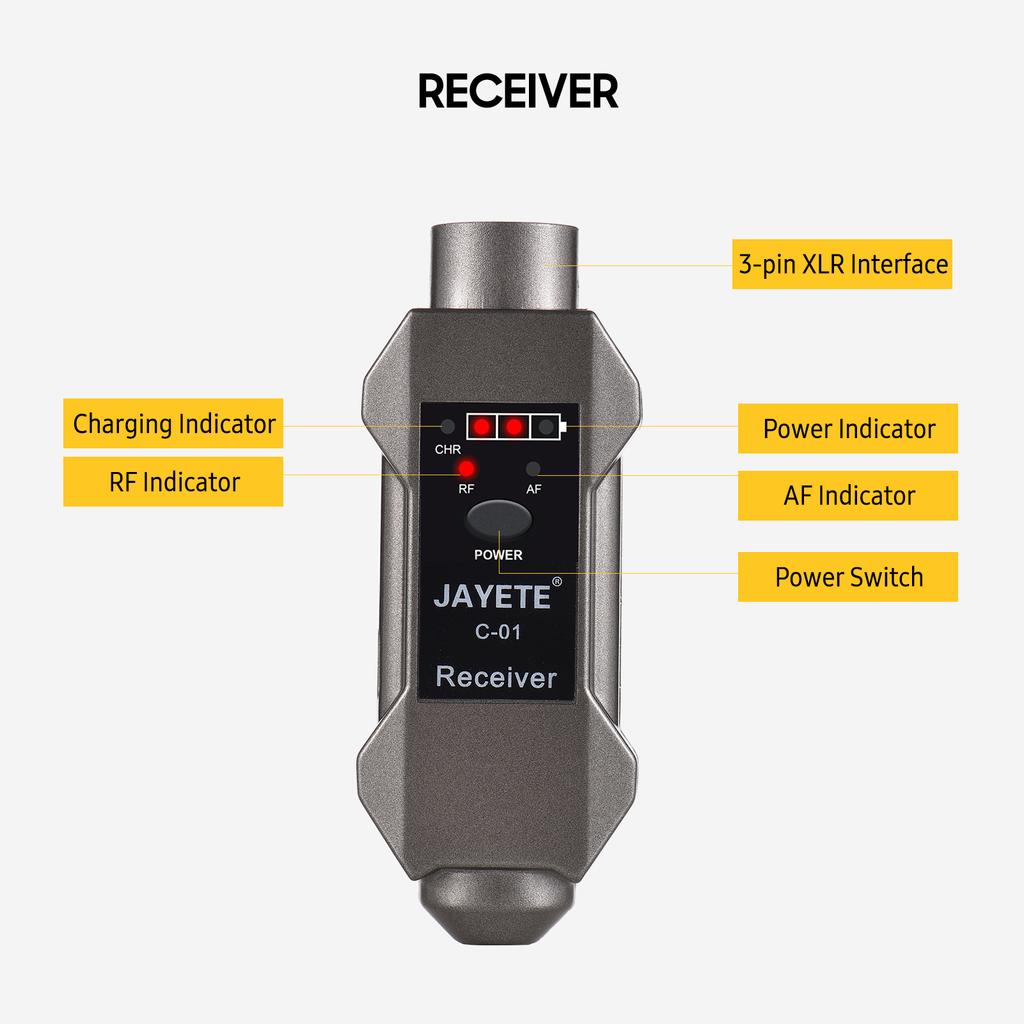 JAYETE C-01 UHF Профессиональный преобразователь проводного и беспроводного микрофона, передатчик и приемник микрофона