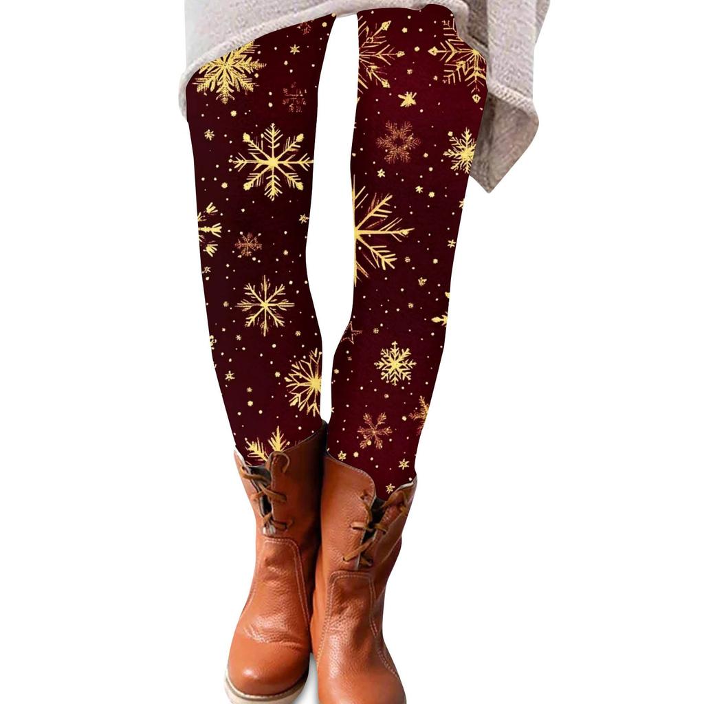 Женские брюки с рождественским принтом, эластичные, мягкие, повседневные, домашние, спальные брюки