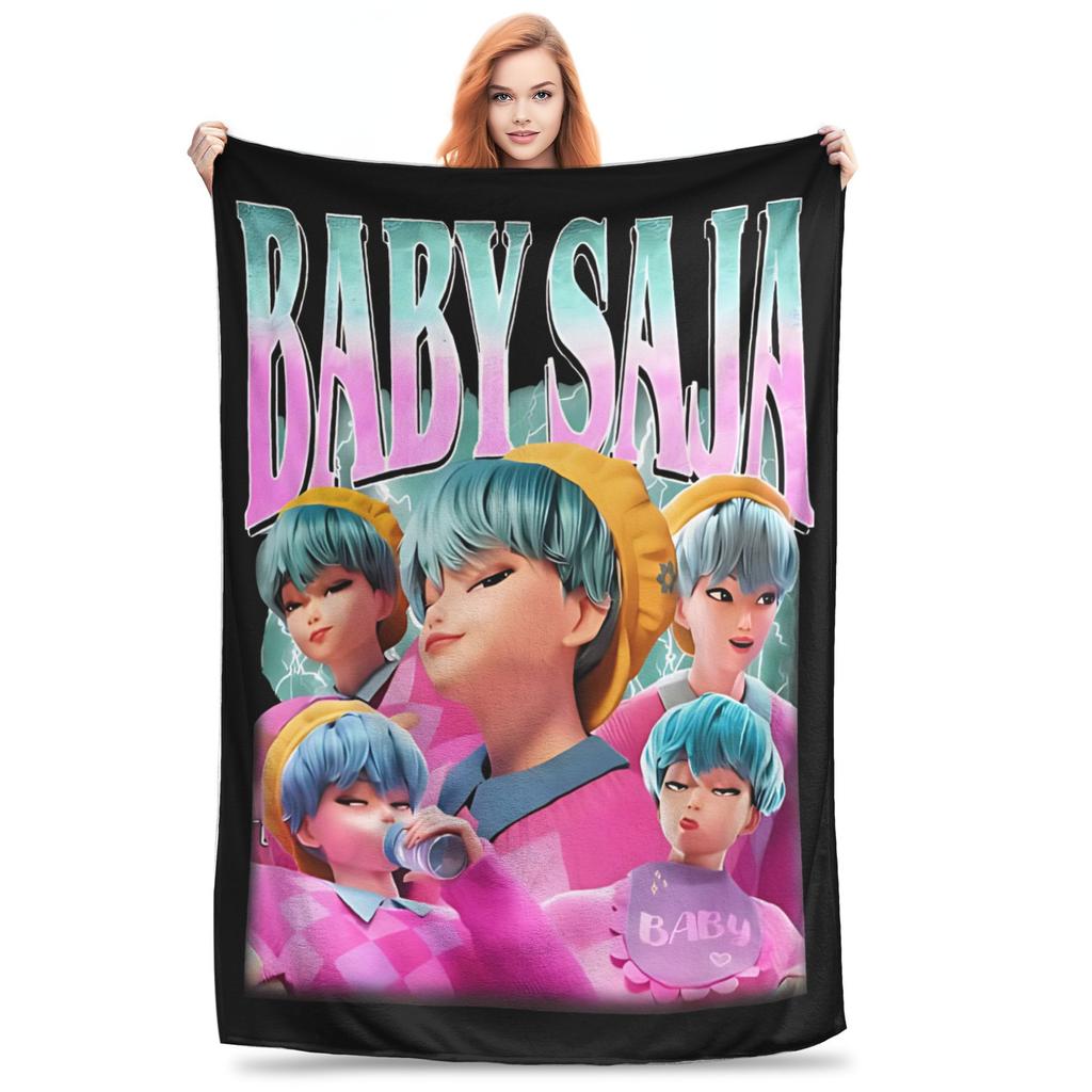 KPop Demon Hunters Huntrix Blankets Flannel Autumn/Winter Portable Soft Throw Blankets for Bedding Couch Bedspreads