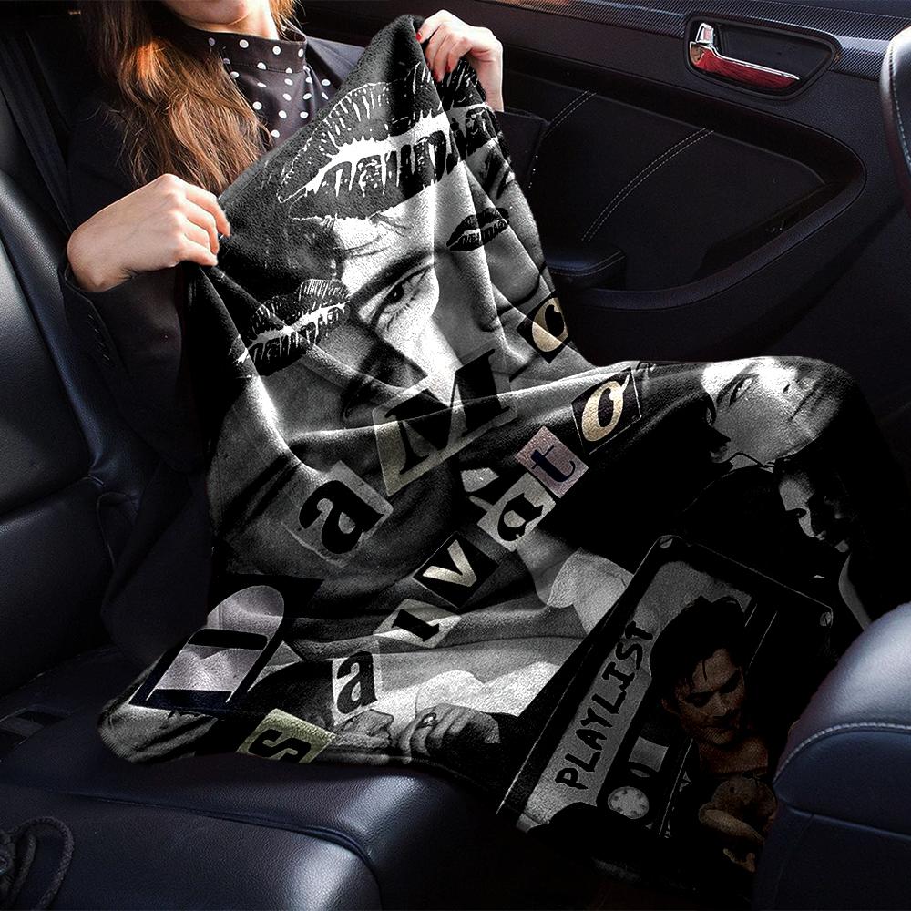 Damon Salvatore Playlist Blanket Soft Throw Blanket For Home Bedroom Bed Sofa Travel Office Solid Christmas Blanket