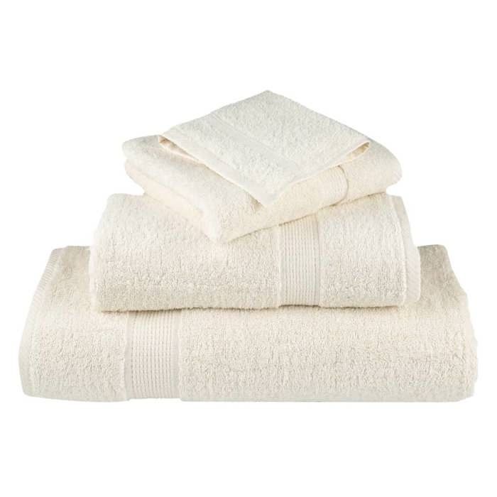 VidaXL Serviettes de Qualité Supérieure 4 pcs, Serviettes de Douche, Draps de Bain, Serviettes d'Invité de Toilette, Crème 137486