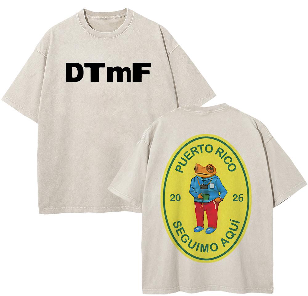 Cotton Vintage Washed Bad Bunny Deb Tirar Ms Fotos World Tour T Shirt Women DTMF Funny Frog Oversize Tees Tops
