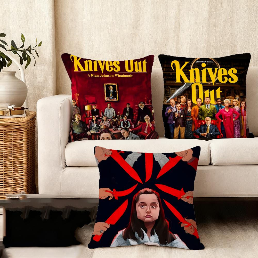 Cushion Cover Silky Short Plush Home Sofa Cushion Cover - Invisible Zipper Home Decoration Knives Out Movie
