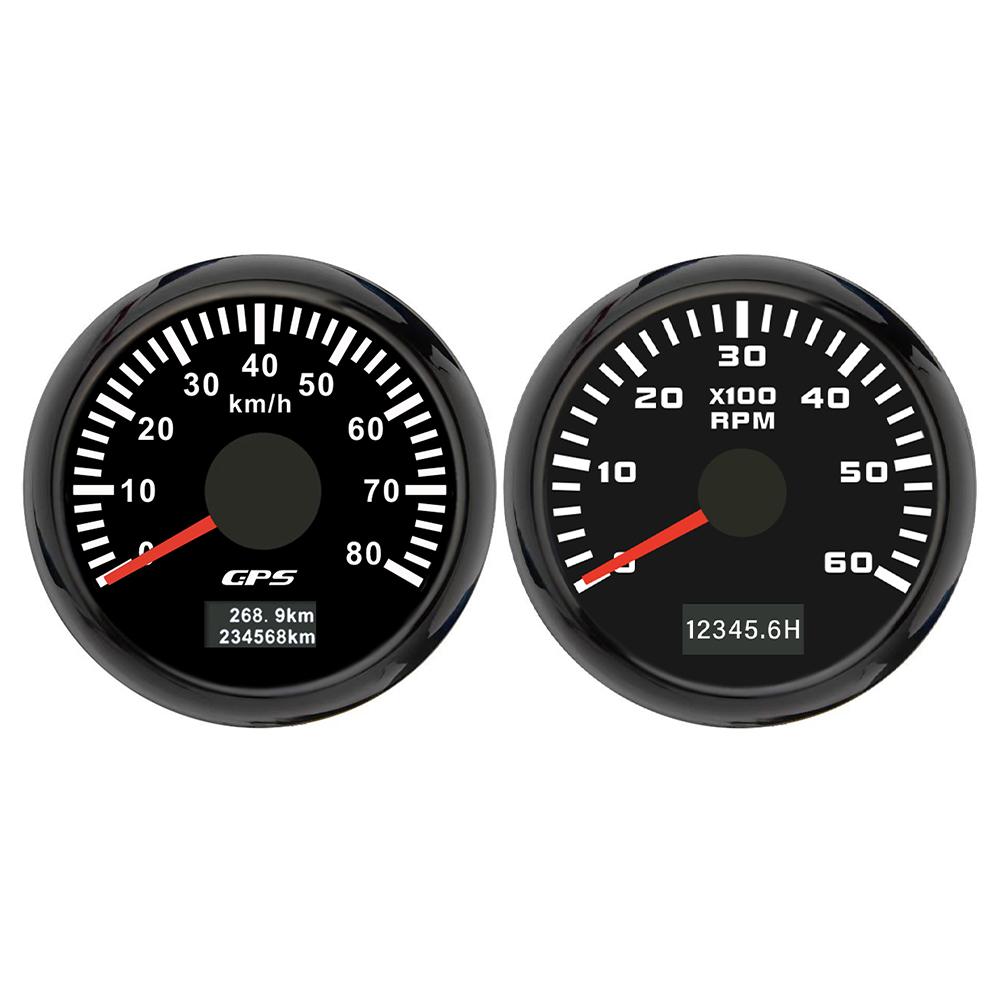 ELING 52 мм Набор из 2 датчиков GPS Спидометр 30 60 80 120 200 км/ч 3K 4K 6K 8K Тахометр RPM с подсветкой для Автомобиля Лодки Грузовика
