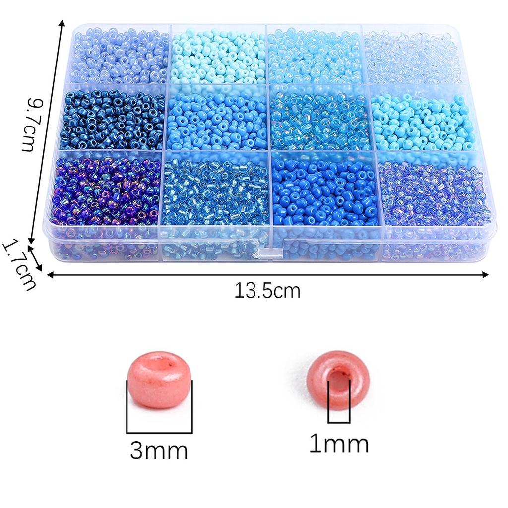 6000Pcs/box Glass Seed Beads For DIY Bracelet Necklace Jewelry Making Accessories