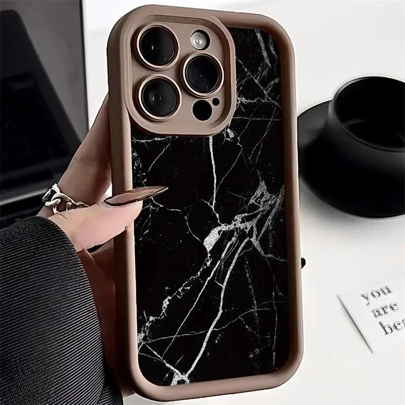 Чехол с мраморным узором для iPhone 15 Pro Чехол для iPhone 11 12 13 14 Pro Max Mini XR XS 7 8 Plus SE2 Матовый противоударный чехол