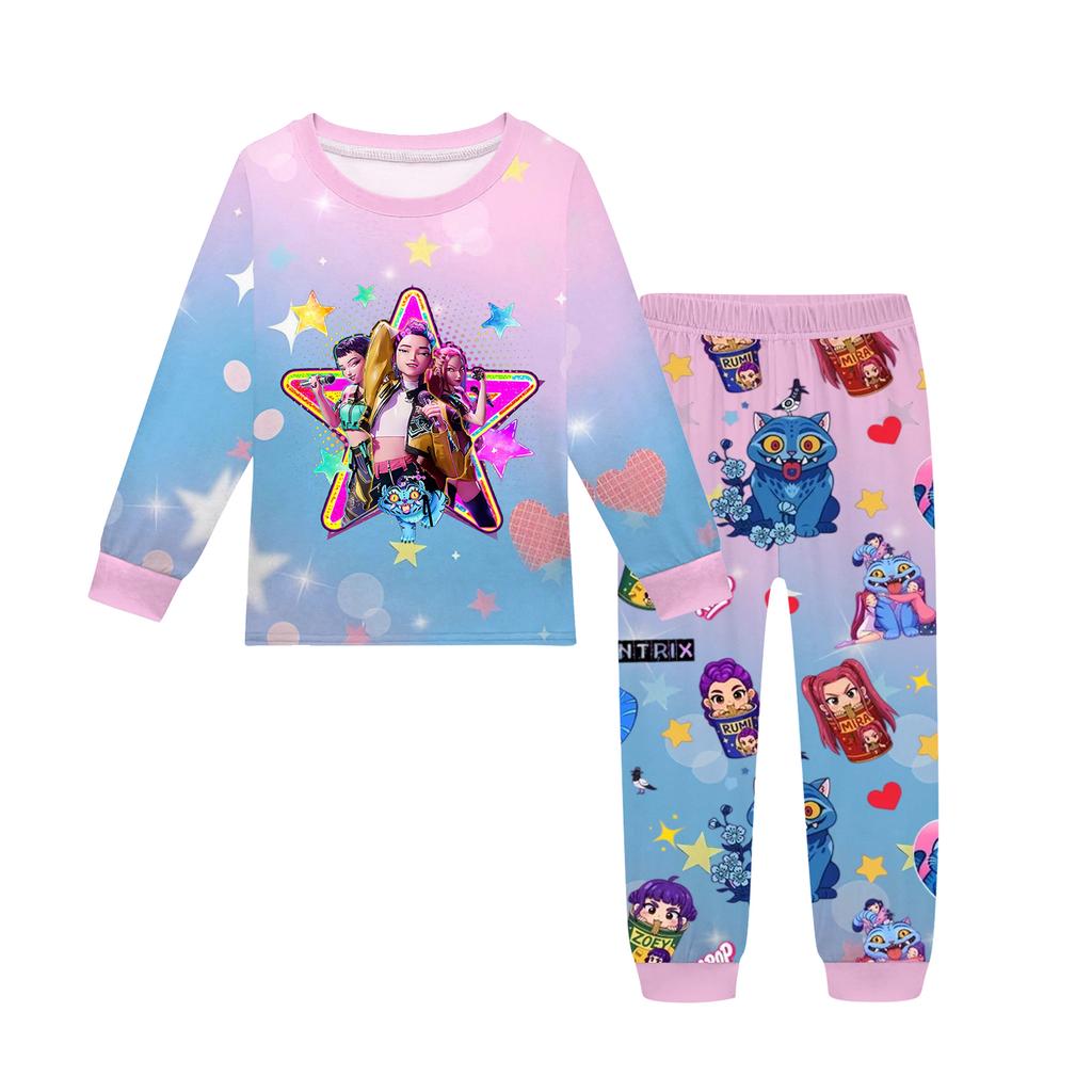 Children's Fashion Suit Skirt Round Neck Long Sleeve Top Pants