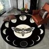 Death Moth Round Carpet Gothic Skull Round Floor Mat Butterfly Moon Living Room Carpets Bathroom Kitchen Area Rug Doormat Decor