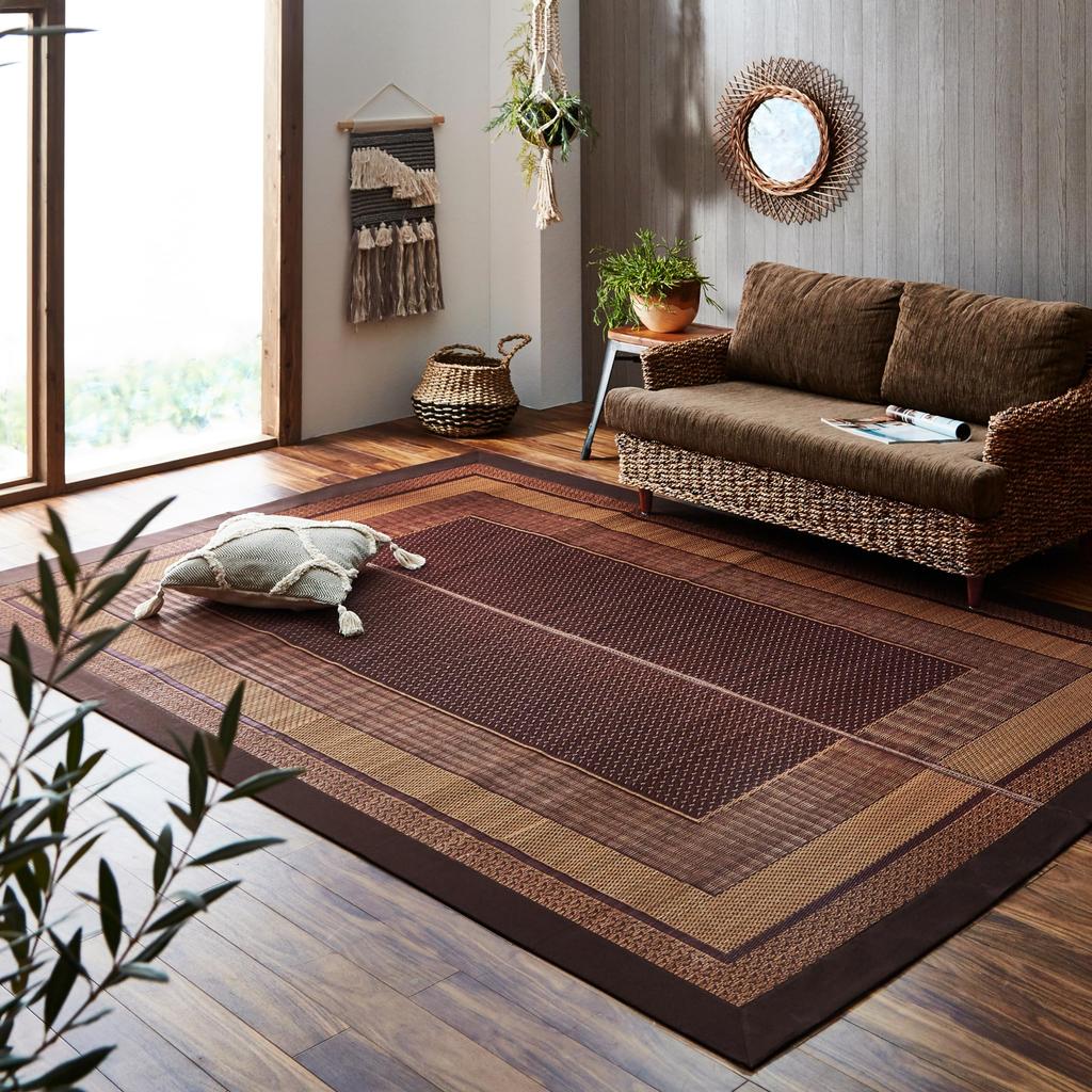 IKEHIKO Ikehiko Igusa Rug/Carpet, 3-Tatami Size, Ranks, Approx. 191 X 250cm, Wine, Made In Japan, with Japanese Cypress Finish, Red, #8218680