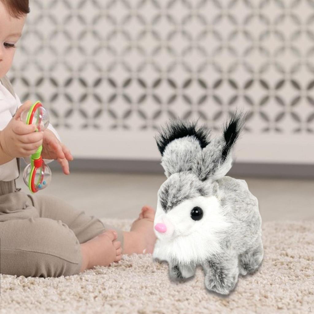 Игрушка Зайчик Интерактивная Электронная Шевелящиеся Уши Анимированная Ходячая для Девочек и Мальчиков Детская Вечеринка