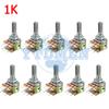 10 шт. WH148 15 мм/20 мм 6-контактный двухканальный потенциометр 10K 1K 2K 5K 20K 50K 100K 250K 1M Переменный резистор для регулировки громкости звука