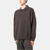 Fear of God Essentials Вязаный мужской топ-поло с длинным рукавом, цвет иссиня-черный, 192BT222180F