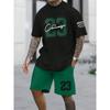 New Men's 3D Printed T-shirt Set Harajuku Fashion T-shirt Short-sleeved + Shorts Two Sets Plus Size Leisure Sports Suit