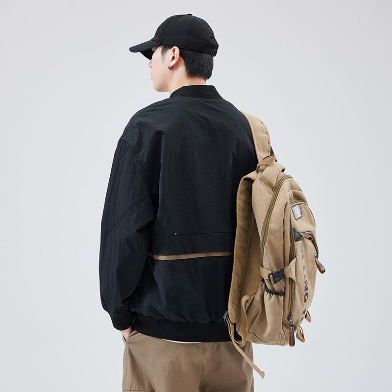 Куртка-бомбер мужская свободная большого размера повседневная мужская одежда модный бренд американская бейсбольная куртка с воротником