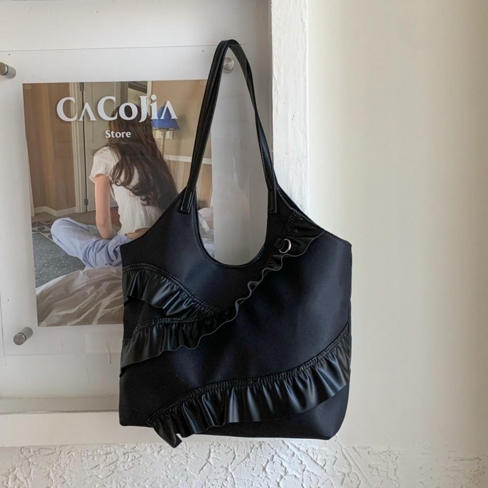 Stylish Ruffle Tote Bag Korean Women's Handbag Trendy Frill Shoulder Bag Armpit Bag