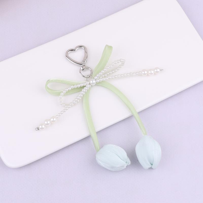 Трендовый Универсальный Брелок с Бантом-Тюльпаном Милый Брелок-Подвеска с Бантом для Женщин Девочек Изысканные Аксессуары для Украшения Рюкзака Подарки