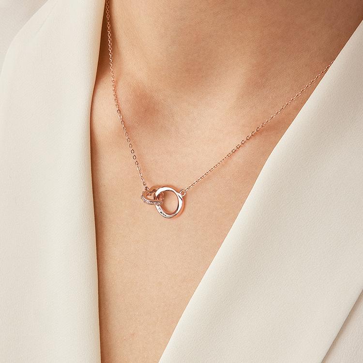 Кольцо из стерлингового серебра ожерелье для девочек S925 легкая роскошная цепочка на ключицу для меньшинства