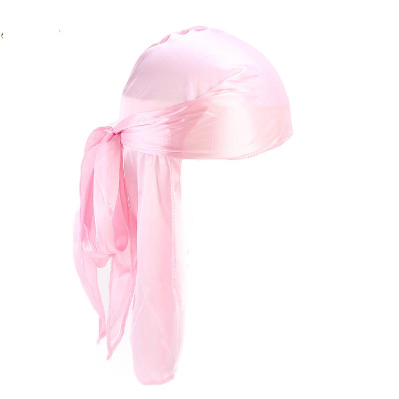 New Men's Long Silky Satin Breathable Turban Hat Wigs Doo Durag Biker Headwrap Chemo Cap Pirate Hat Men Hair Accessories