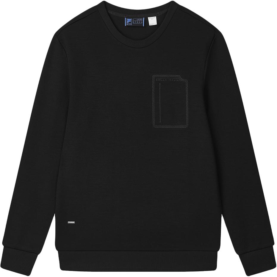 Fila Мужской свитшот Blue Series Business с круглым вырезом, удобный, с длинным рукавом, черный F11M512207F-BK