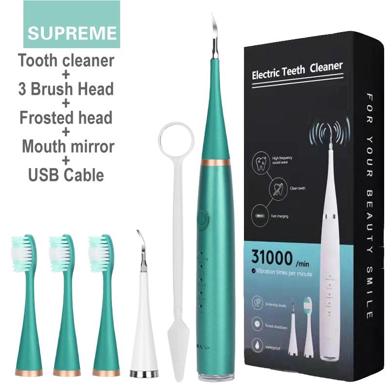 Professional Dental Cleaning Kit Ultrasonic Scaler Electric Toothbrush USB Rechargeable Calculus Remover Replacement