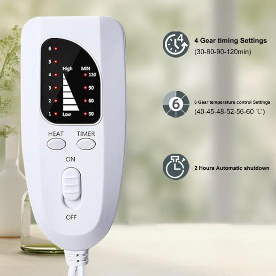 Электрический нагревательный платок с автоматическим выключением, розетка UK, регулируемые кнопки, быстрый нагрев, обогрев плеч, шеи, спины, 6 уровней регулировки температуры