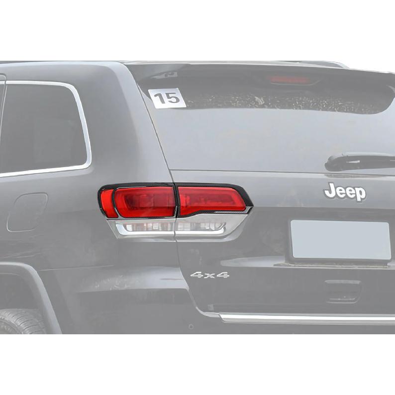 2PCS Car Rear Tail Light Lamp Guard Cover Bezel for Jeep Grand Cherokee 2014 2015 2016 2017 2018 2019 2020 Exterior Accessories