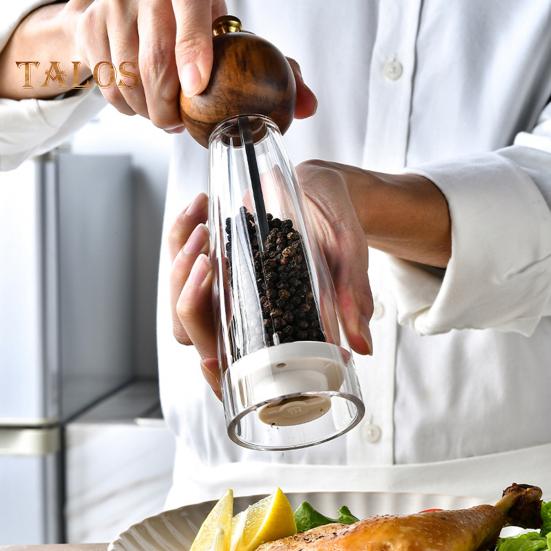 Машинка для специй, нескользящая ручка, абразивный материал, видимый дизайн, практичная портативная мельница для перца 6/8 дюйма, солонка, кухонный инструмент, кухонный гаджет