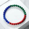 Countries Flag Color Beads Bracelet Natural Stone Palestine Arab Red Green Blue Malachite Bangles Patriot Jewelry Christmas Gift