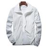 Мужская уличная ветровка с лацканами и длинным рукавом, однотонная куртка с карманами на молнии, весенне-осеннее пальто