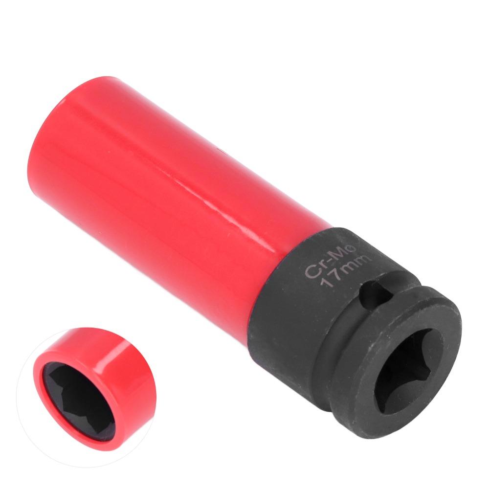 1/2 Inch Drive Wheel Lug Nut Sleeve 17mm Size Anti Theft Socket  Tire Maintenance Technicians
