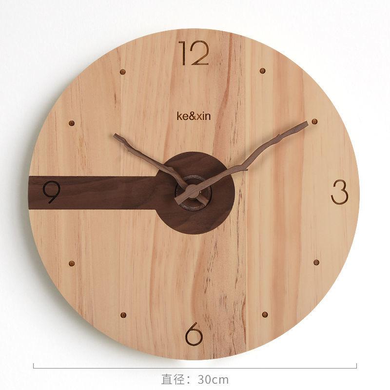 Solid Wood Wall Clocks Elegant Creative Silent Aesthetic Clock Circular Unique Ornaments for Home Interior Decoration House Accessories Interior Home