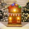 Фигурка в виде рождественского домика, освещенная деревенским домиком с музыкой, светодиодная подсветка на батарейках, смоляная столешница, центральный элемент для рождественского украшения
