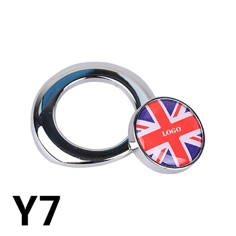 Одна кнопка «Пуск», декоративная наклейка для автомобиля, серебристый и черный металлический материал, эпоксидная смола, узор для MINI COOPER R55 R56 R60 R61