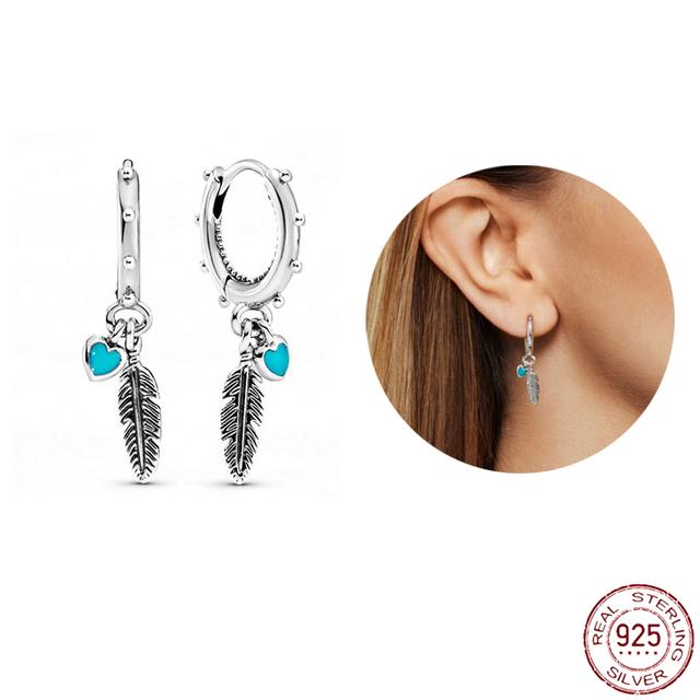 Серьги из стерлингового серебра 925 пробы, настоящее большое сердце, циркон, круглые серьги-кольца для женщин, модные серебряные серьги, ювелирные изделия, подарок