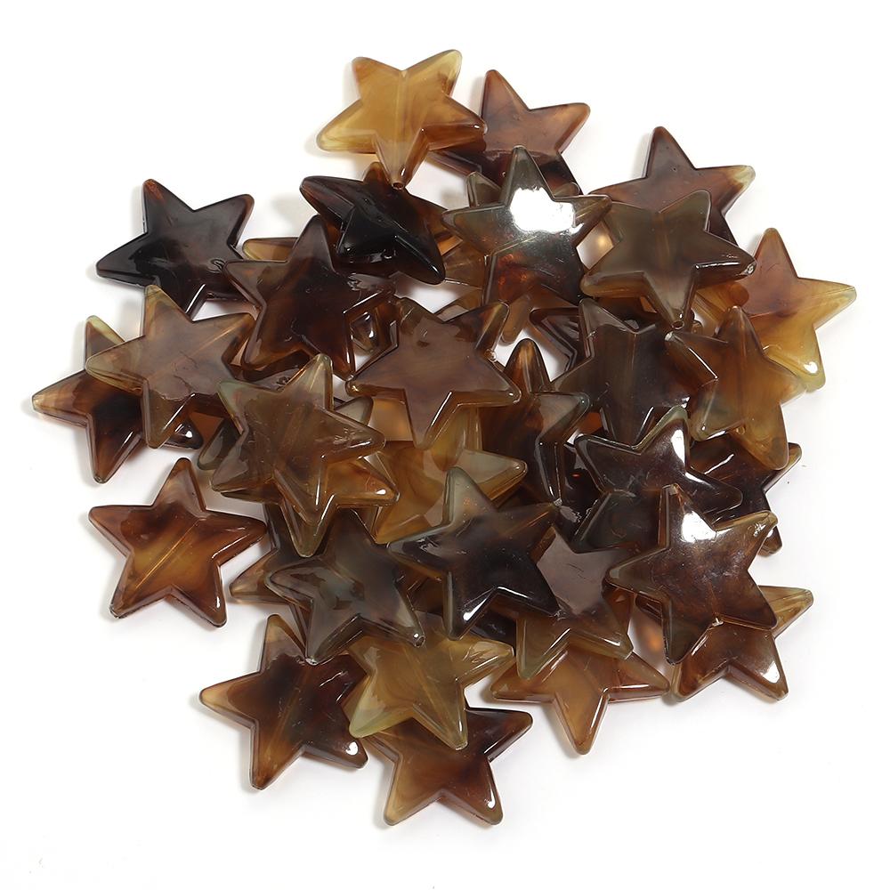 50pcs/lot 21mm Dual Color Acrylic Star Beads Loose Spacer Pentagram Beads For DIY Bracelet Phone Chain Jewelry Decor Accessories