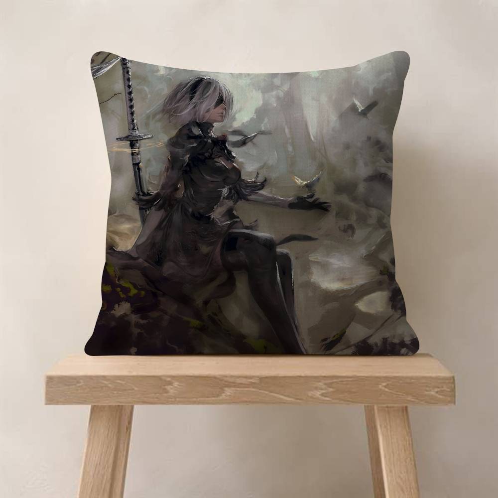 Game Nier Automata Cartoon Pillow Cushion Cover Pillowcase Living Room Sofa Home Decor