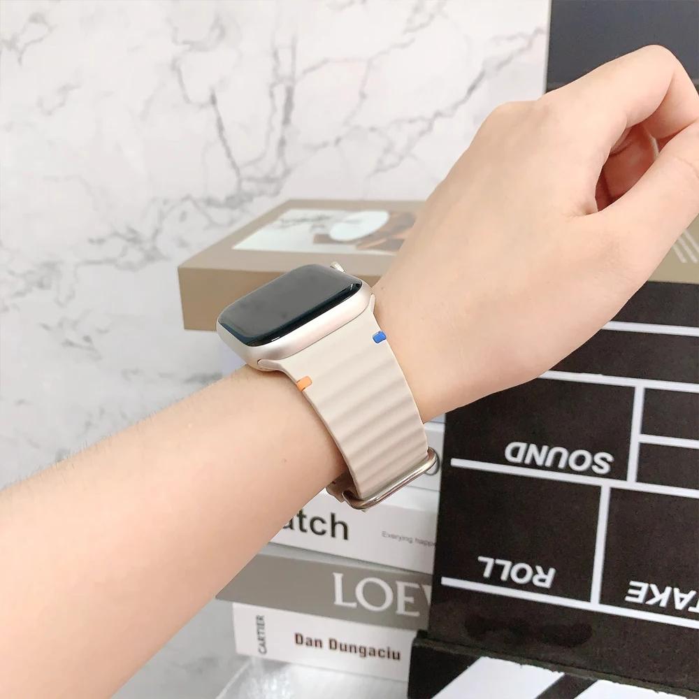 Silicone Strap for Apple watch 10 band 46mm 45mm 44mm 49mm 42mm 40mm 41 bracelet iwatch Series 11 10 9 8 7 6 5 SE3 Ultra3 2 band