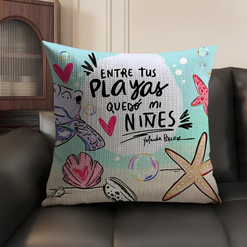 Aesthetic Art VVenezuela Cushion Cover Natural Linen Organic Fabric DoubleSided Printing Sofa Home Decor Gift Pillow Case