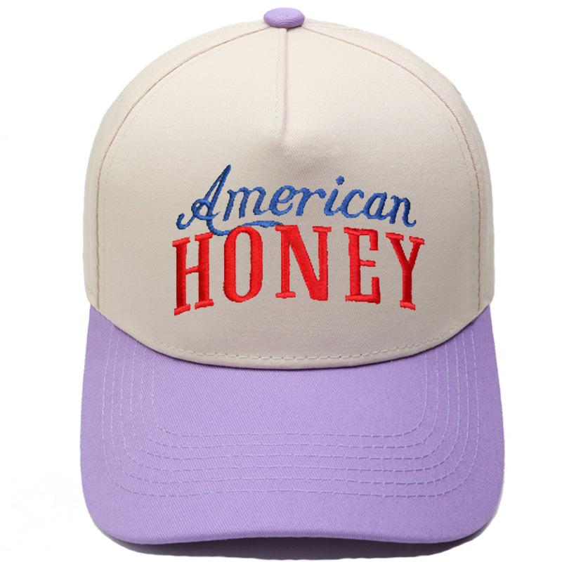 Американская шляпа-кепка водителя грузовика HONEY, вышивка, сочетание цветов, бейсболка, повседневная ретро-шляпа для мужчин и женщин