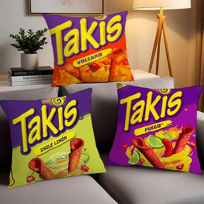 Кукурузные хлопья Закуски T-Takis Наволочка Офисные подушки Подходит для дивана Автомобиля Спальни Декоративная наволочка