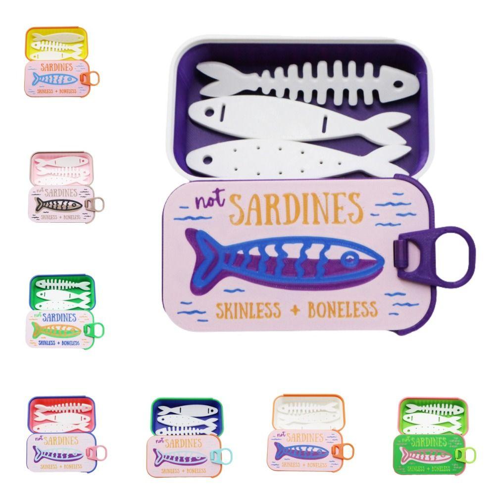 1Pc/set 3D Printed Necklace and Earring Storage Box Multi Functional Fish Bone Jewelry Box Gift Box