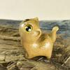 Sandalwood Cat Desktop Figurine Mini Animal Sculpture Wooden Carved Figurine  Living Room