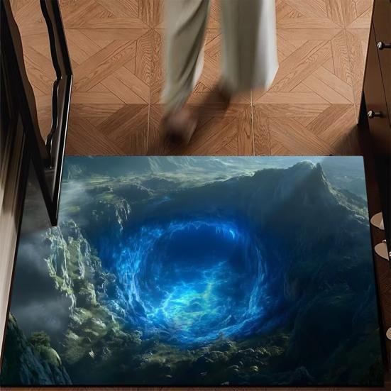 3D Ковер с Оптической Иллюзией Реалистичная Дыра Коврик для Входной Двери Нескользящая Основа Коврик для Прихожей Напольный Коврик для Входной Двери Кухни Ванной Комнаты Декор Дома