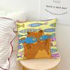 Cute Fish Cat Funny Abstract Art Meme Cushion Cover Soft Pillow Case for Sofa Living Room Home Office Decor Protective Covers