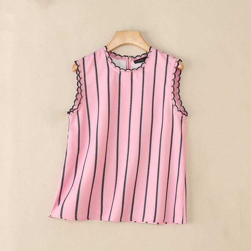 ZANZEA Женские повседневные майки без рукавов с круглым вырезом и полосатым принтом для лета
