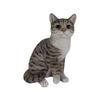 Ubia Sitting Tabby and White Cat, 18.7 X 12.5 X 22.5 Cm, Doll Figurine, Animal Ornament, Garden Decor, Cat, H15132-20