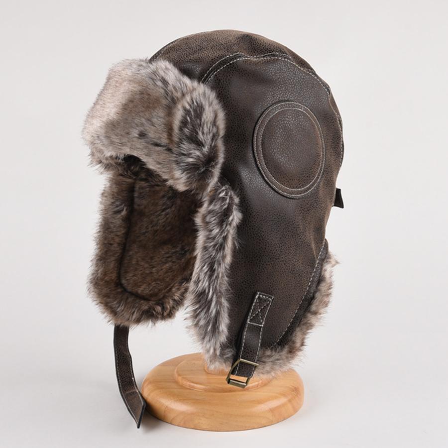 Зимняя шапка-бомбер для мужчин и женщин, пилот, авиатор, шапка-ушанка, уличное мотоциклетное ветрозащитное теплое искусственное меховое ушаночник