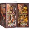 Book Nook Kit My Home Family Puppy DIY 3D Wooden Puzzle Bookshelf Insert Dollhouse Model Bookend Building Home Decoration Gifts