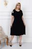 Women's Big Size Dress Plus Size Sleeves Cross Piping Lycra Viscose Dress