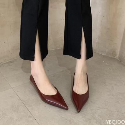 Модные туфли Naked Luxury для женщин из мягкой кожи на тонком каблуке с острым носком, женские туфли на низком ходу, универсальные для работы, из мягкой кожи на тонком каблуке